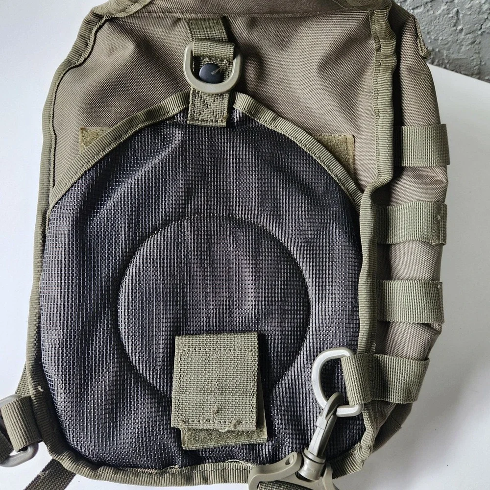 Highland Tactical Sling Bag Olive Drab Green MOLLE Shoulder Pack